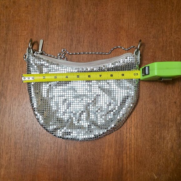 Sparkly Sequined Mesh Shoulder Purse with Chain Strap - Picture 2 of 7